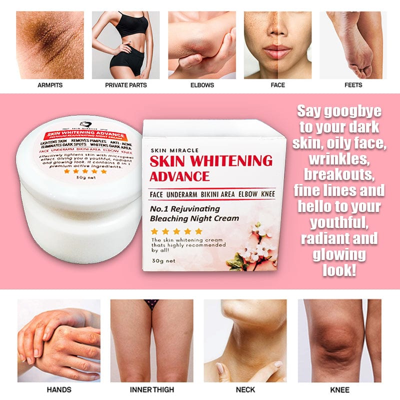 Skin Whitening Advance w/ Bleaching Repair for Dark areas, Acne marks, Dark spots, Wrinkles & More 🎁FREE Anti-Aging Serum